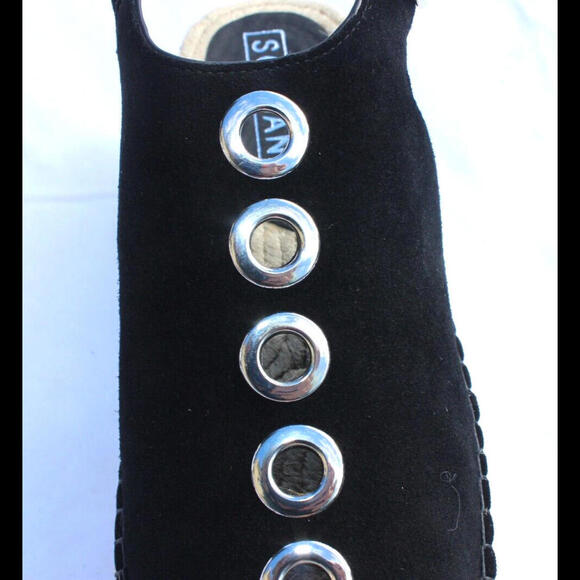 NEW SOL SANA WOMENS OLSEN ESPADRILLE PLATFORM SANDAL BLACK SUEDE EU 39 / US 8 - Picture 4 of 7